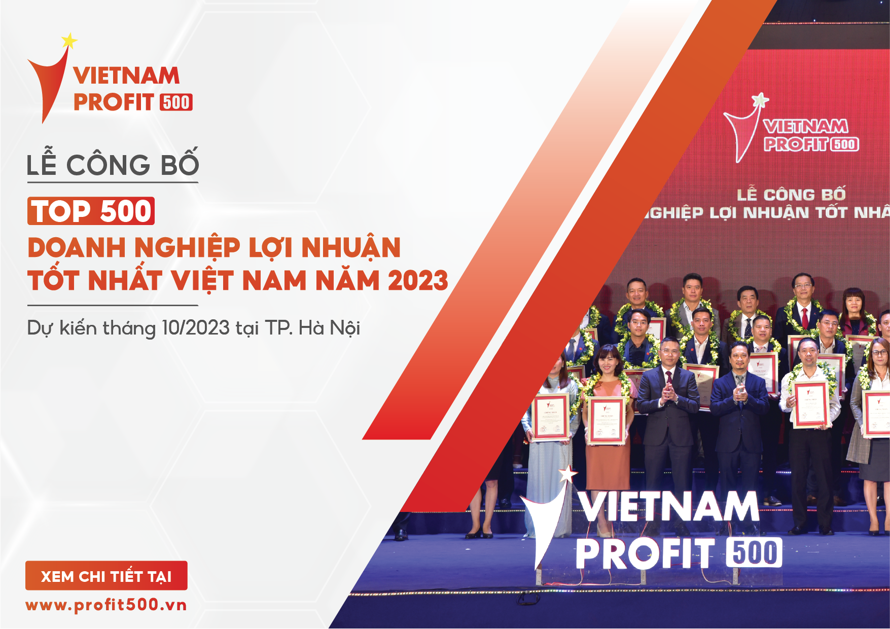 Lễ công bố Top 500 Doanh nghiệp lợi nhuận tốt nhất Việt Nam năm 2023